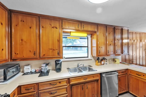 Indoors, Hardwood, Stained Wood, Kitchen, Microwave