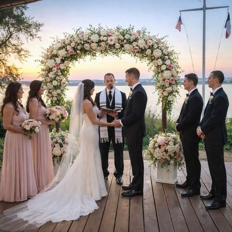 Outdoor banquet area