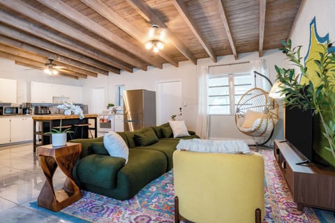 Open floor plan concept featuring kitchen and living room