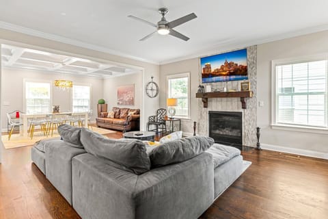 Living Room: Bright and airy space with stylish decor, perfect for gathering or relaxation!