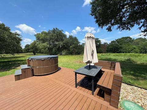 Outdoor deck and seating area