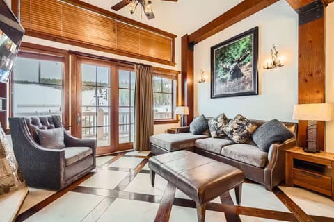 Bright living room with balcony access