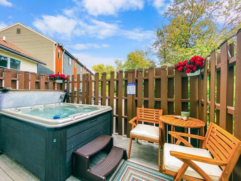 Your own private hot tub retreat, ready for a soothing soak anytime.