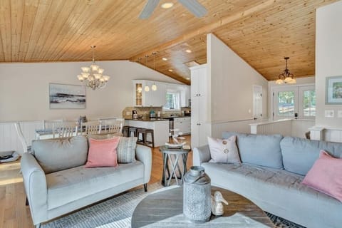 Upstairs Living Room facing dining area and kitchen