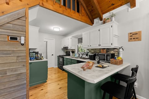 Start your stay with a snack and a smile. Our peninsula is stocked with extras