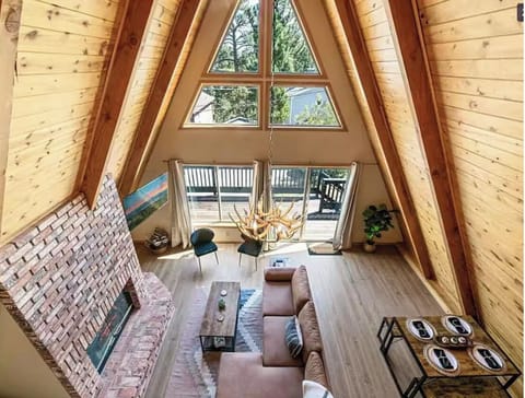 The stunning view from the den into the living room.