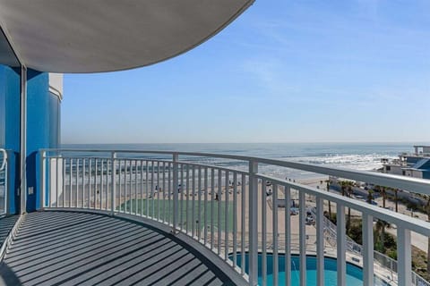 Ocean and city view from balcony