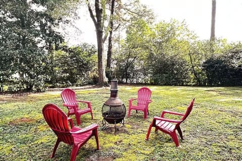 Relax and enjoy a night by the fire in the private, fenced back yard