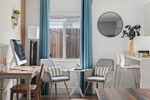 Stay productive in this dedicated workstation, offering a comfortable and quiet space for work, study, or planning your next adventure.