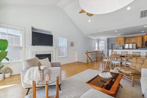 Open Living Room, Dining, and Kitchen area.