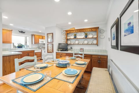 Charming dining space with a built in bench