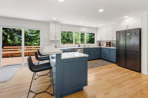 Kitchen and high top seating.