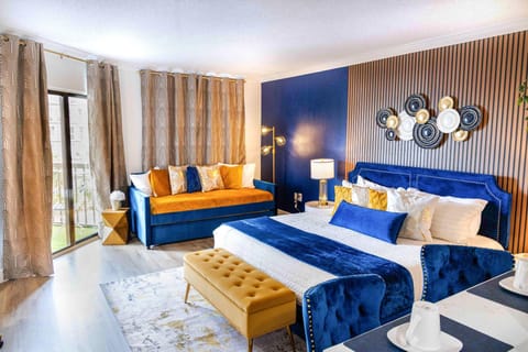 Super king bed, smart TV, sofa bed, AC