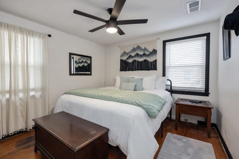 Relax in a well-lit retreat with stylish decor and a comfy king bed!