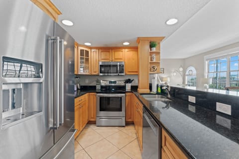 The kitchen is meticulously equipped with all the essential items and supplies you'll need. 