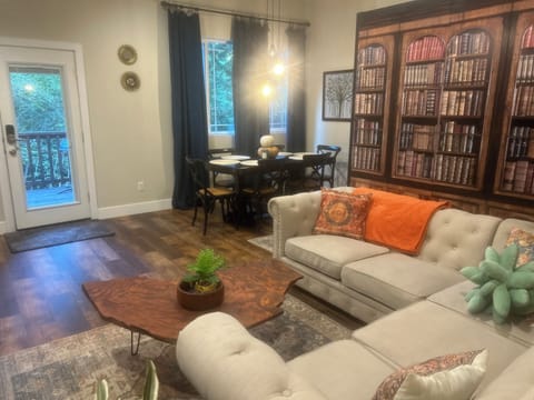 Living room and dining room