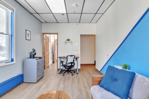 Indoors, Floor, Flooring, Desk, Furniture