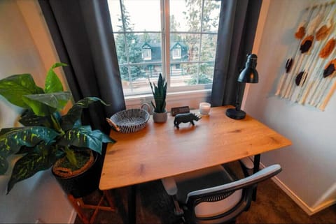 A bright and peaceful workspace with a view, perfect for remote work.