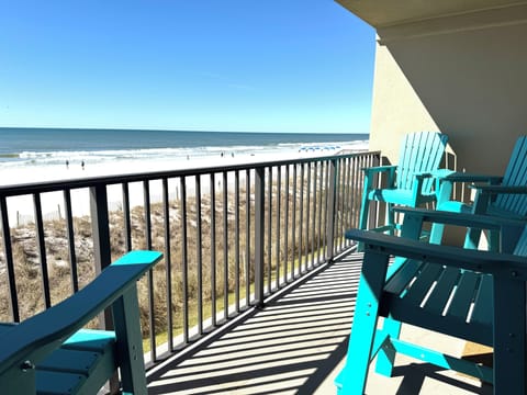 Balcony view with new polywood furniture