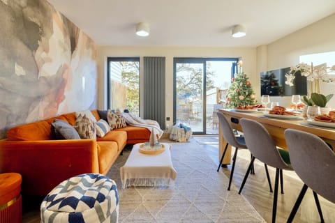 Spacious open plan living leading on to a large sunny terrace.