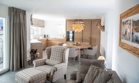 Living area with an open kitchen