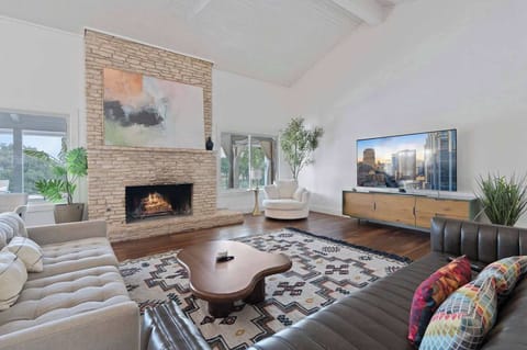 Open-layout living area with smart TV and high speed internet