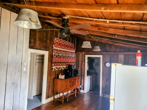 Original oak and chestnut ceiling and walls discovered during remodeling
