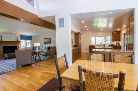 Gather for lively meals in this sunlit open kitchen.