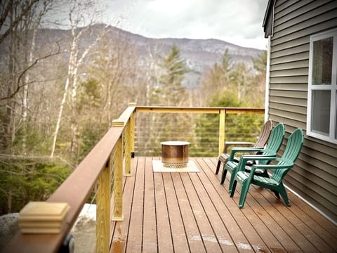 Unit A deck area with mountain views