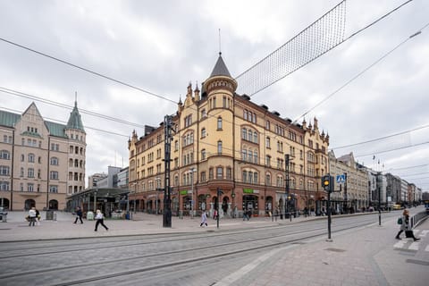 The apartment is located in a historical building right next to Tampere main square