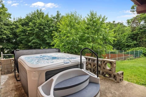 Unwind and soak in the private hot tub