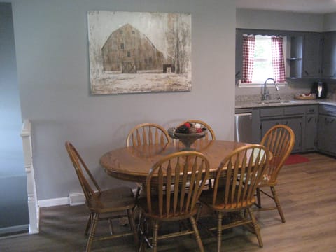 Dining table with six chairs