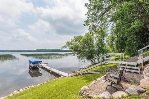 Lake access behind the cabin. Private dock. Pontoon available to rent. 