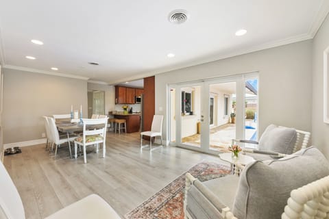 Dining room with access to the pool