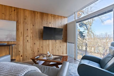 Comfortable living space with Smart TV