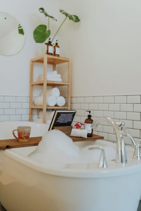 Relax and unwind in the deep, soaker tub