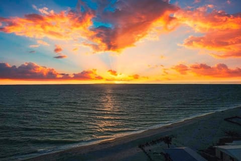Gorgeous sunset view of the private beach!