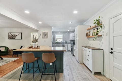Kitchen island with bar seating for casual meals.