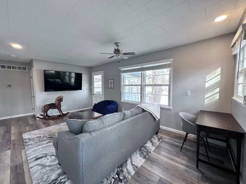 Spacious 2nd Floor Living Area with Cozy Queen Sofa Sleeper & water views