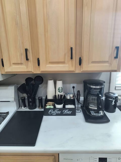 Fully stocked coffee bar