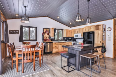 Main living space is on upper floor