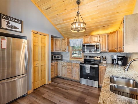 Open kitchen concept, stocked with all essentials