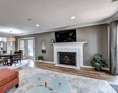 Living from sofa perspective with all available/included entertainment