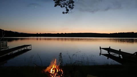 A campfire, some loons and a gorgeous sunset. What could be more relaxing?