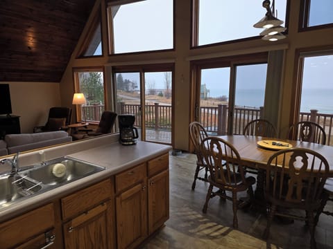 open kitchen/dining/living room