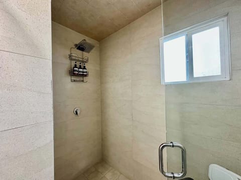 Full bathroom with steam bath 