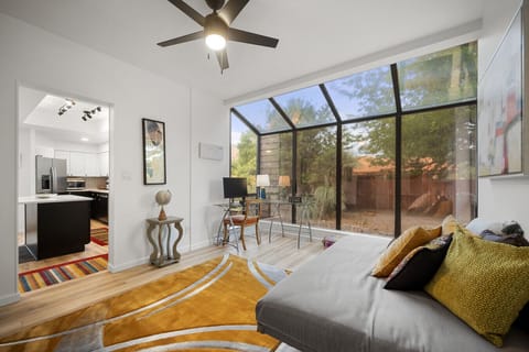 Beautiful room with adjustable bed and plenty of natural light