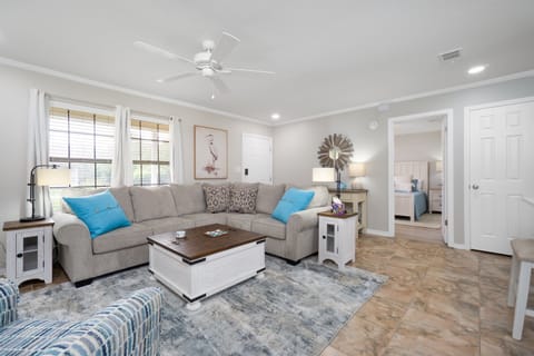 Great living room for family movie night or games