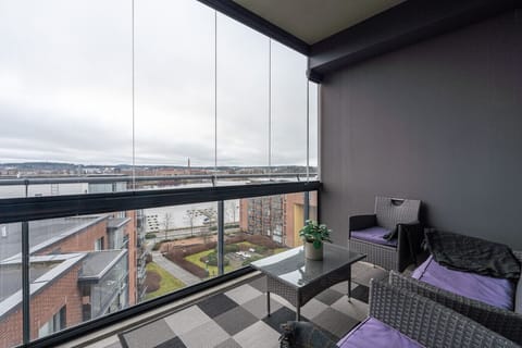 You have spectacular lake views from the apartment balcony and there is a swimming spot right outside the building.