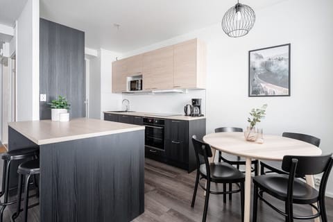 Apartment kitchen and dining area